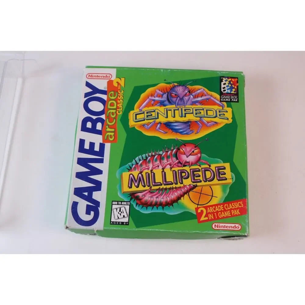 Nintendo Game Boy Arcade Classics 2 Centipede & Millipede Game With Box & Manual